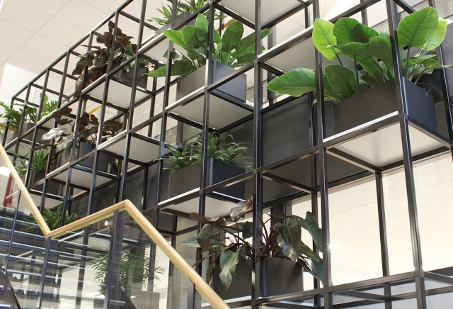 Kantoormeubilair rek met planten