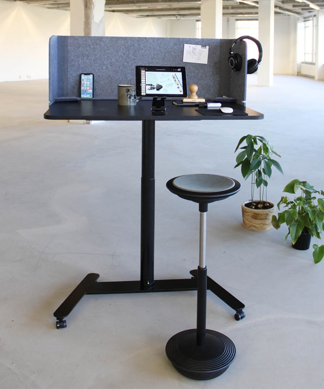 Small mobile standing desk office